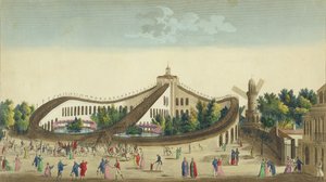 Promenades Aériennes, Jardin Baujon, c.1817 door Ambroise Louis Garneray